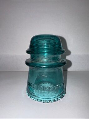 Hemingray Glass Insulator in Teal Aqua
